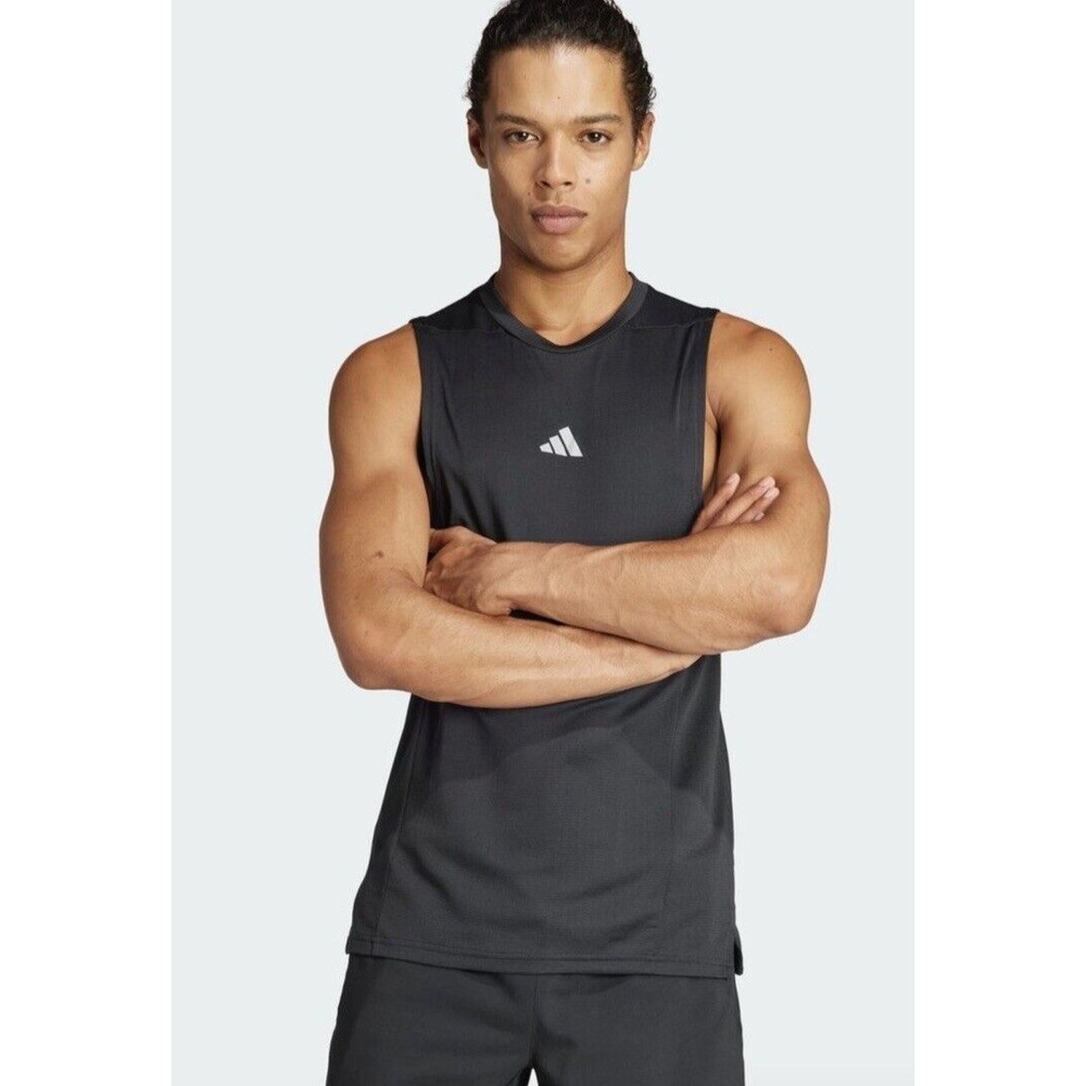ADIDAS Mens HEAT.RDY Training Workout Tank Top IS3708 Black Sz XL